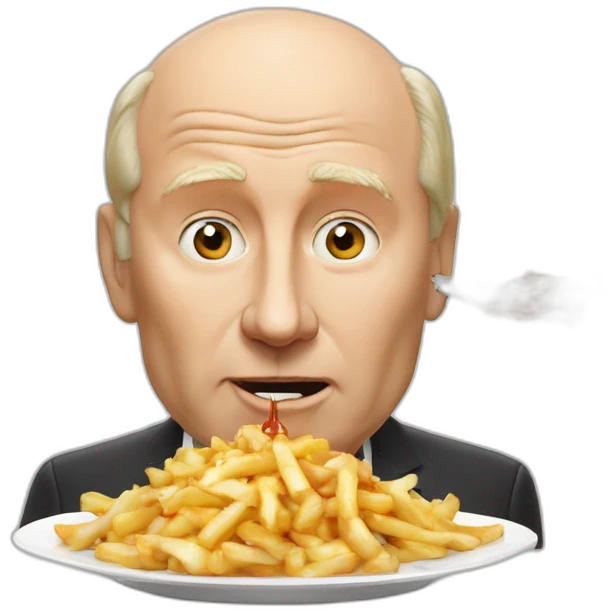 Vladimir poutine qui mange une poutine emoji