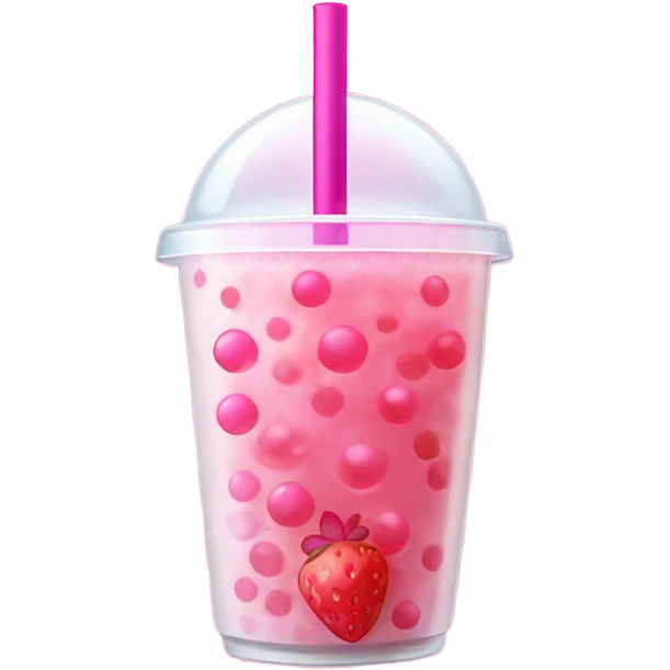 Strawberry flavoured bubble tea emoji