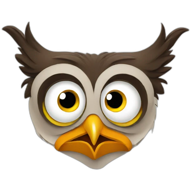 a goofy owl emoji