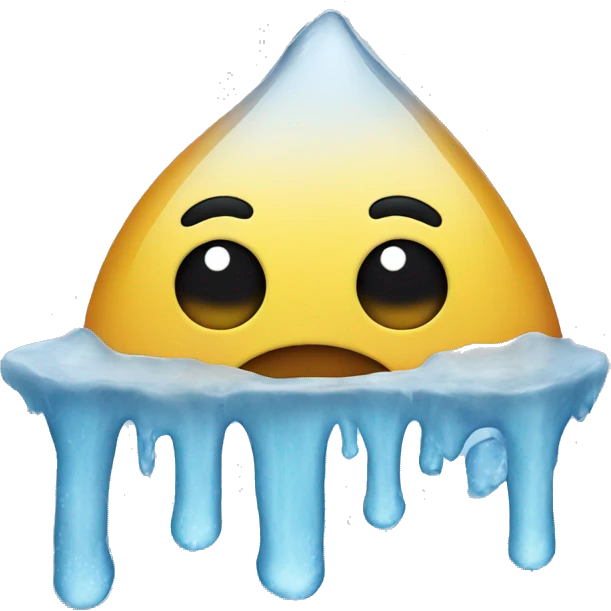 melting ice with sad  emoji