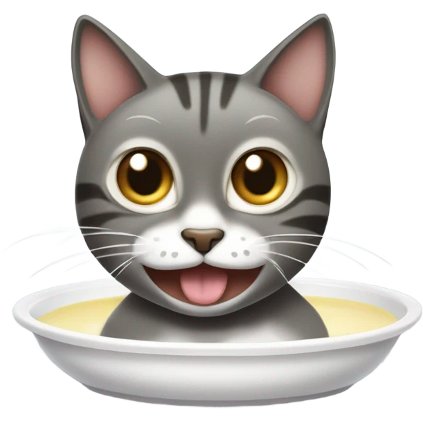 cat drinking milk emoji