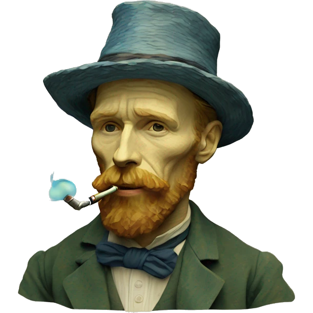 Vincent Van Gogh with a hookah emoji