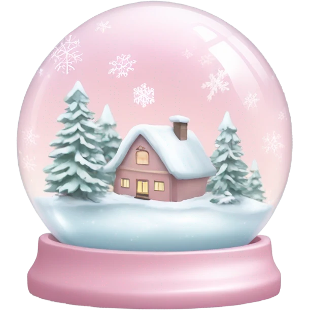 Pastel pink snow globe emoji