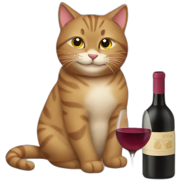 cat drinking wine emoji