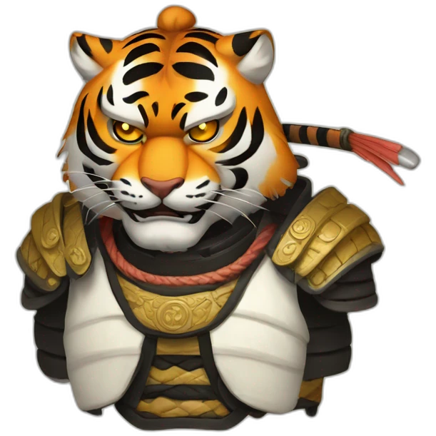 Tiger with evil face  samurai emoji