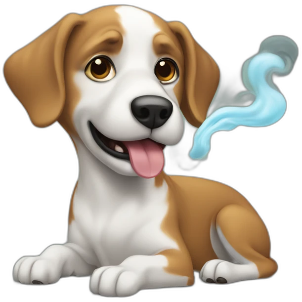 perro con un vaper emoji