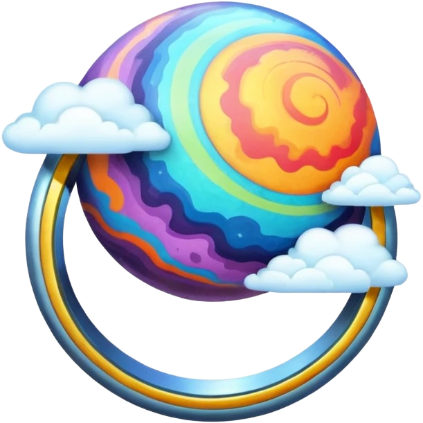 colorful planet with ring emoji