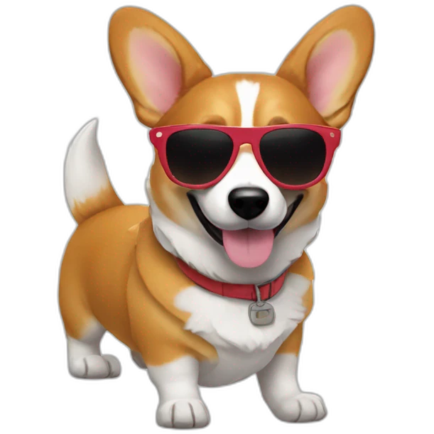 À Corgi with sunglasses emoji