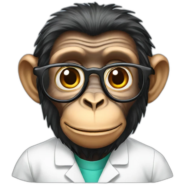 Scientist chimp emoji