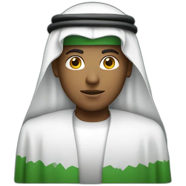 Android logo wearing a Saudi emoji