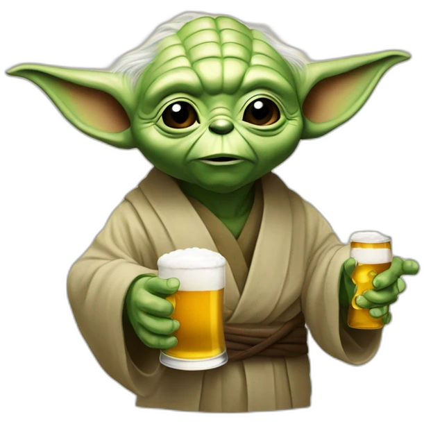 Yoda qui boit une bière emoji