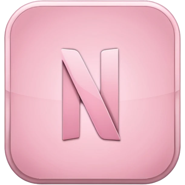 Netflix aesthetic "N" logo in pastel pink emoji