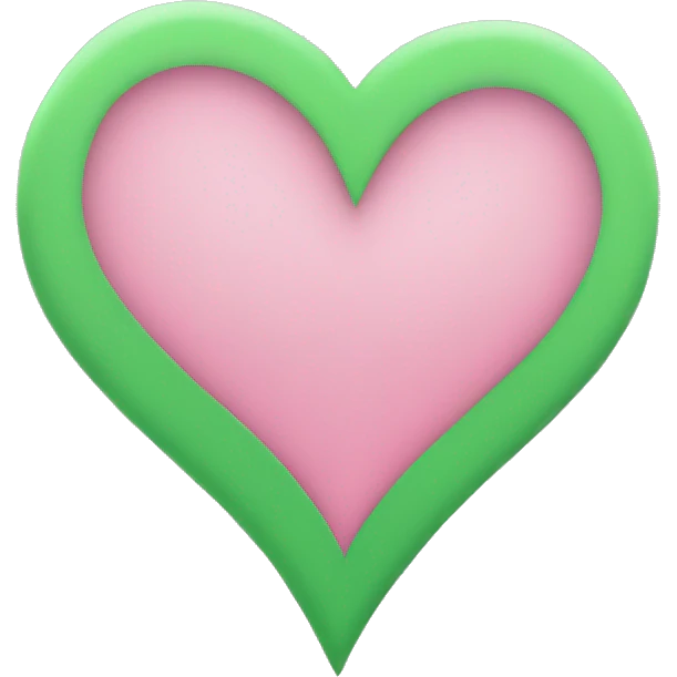 half green half pink heart  emoji