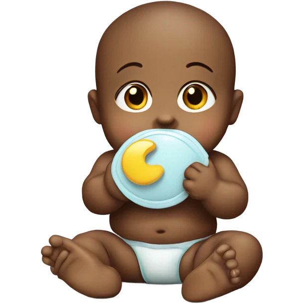 Baby with a pacifier emoji