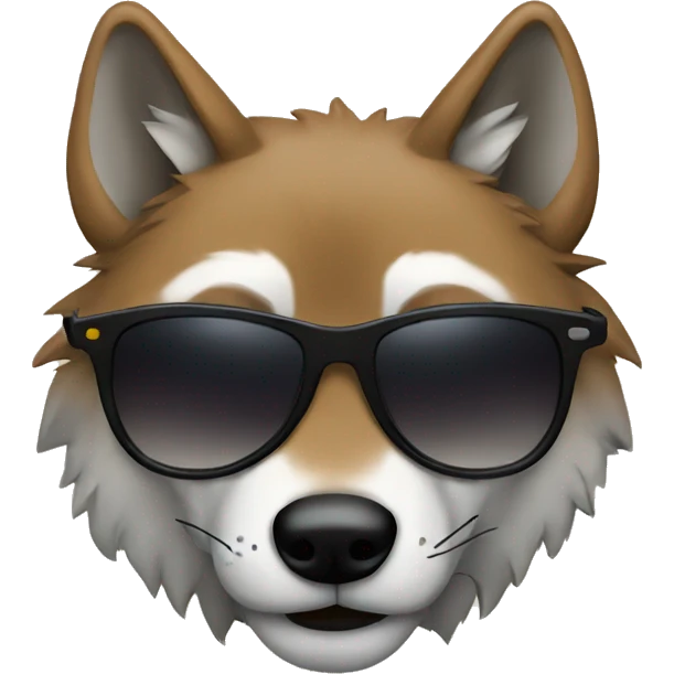 Wolf with sunglasses emoji