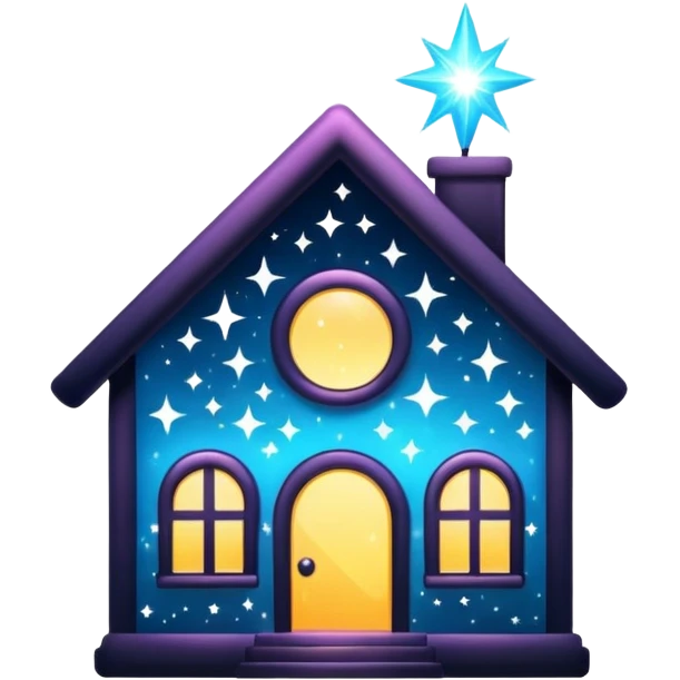 house silhouette with sparkles inside emoji