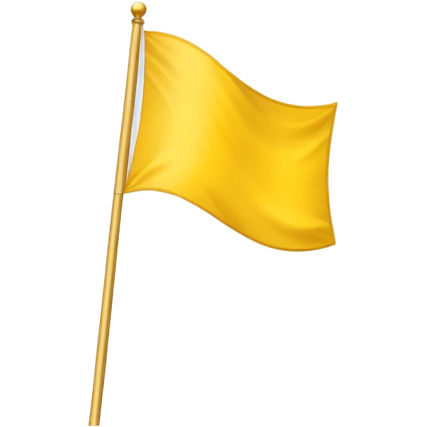 Make a yellow colour triangular flag spreading upward emoji
