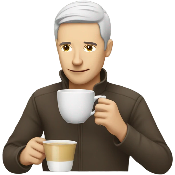 white person drinking tea emoji