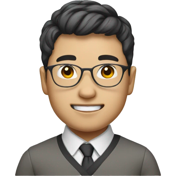 chinese student, founder of a startup, cute emoji