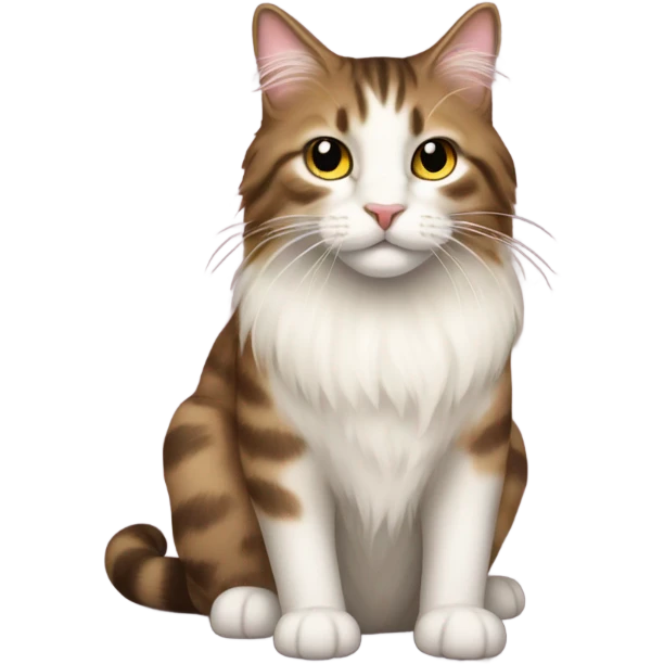 a long haired tabby in peony  emoji