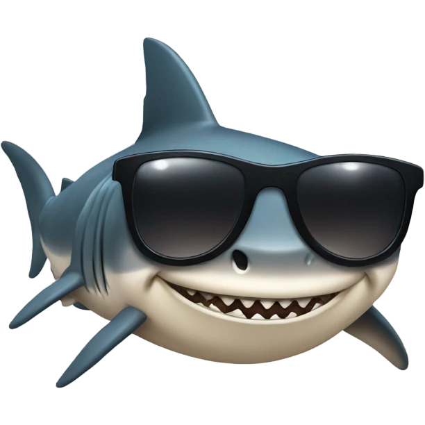 Buff shark with shades emoji