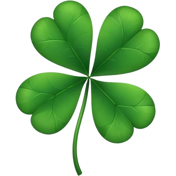 5 leaf clover leaf in black emoji