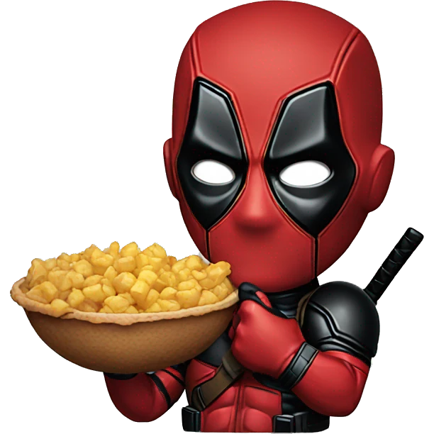 Deadpool eating emoji