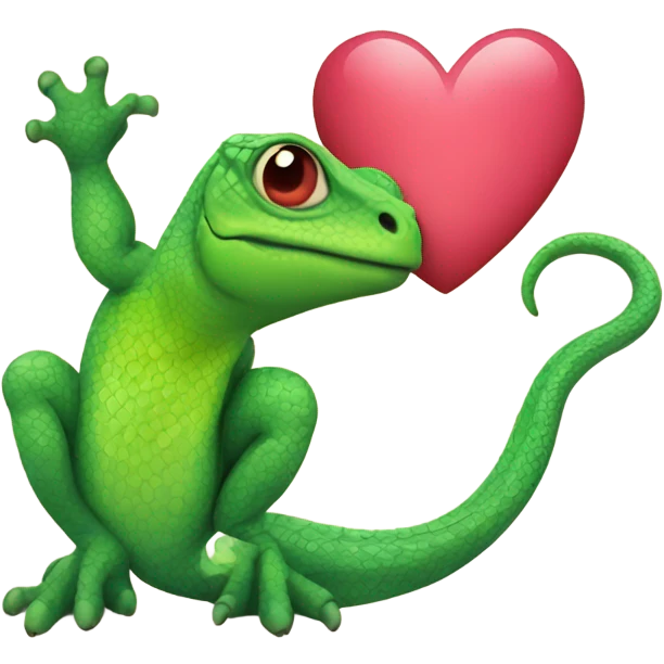 lizard with heart emoji