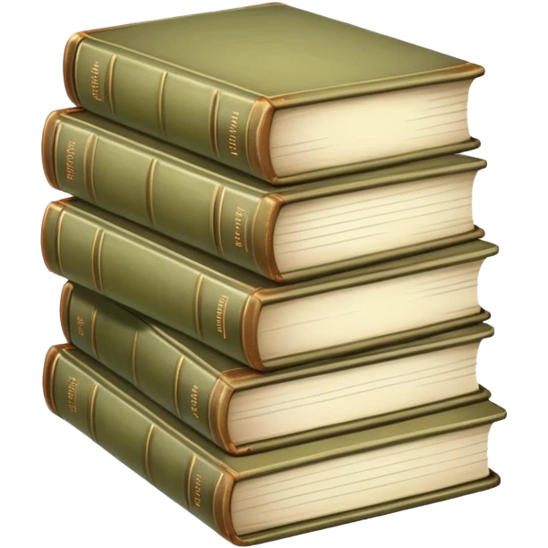stack of pale olive books, aesthetics  emoji
