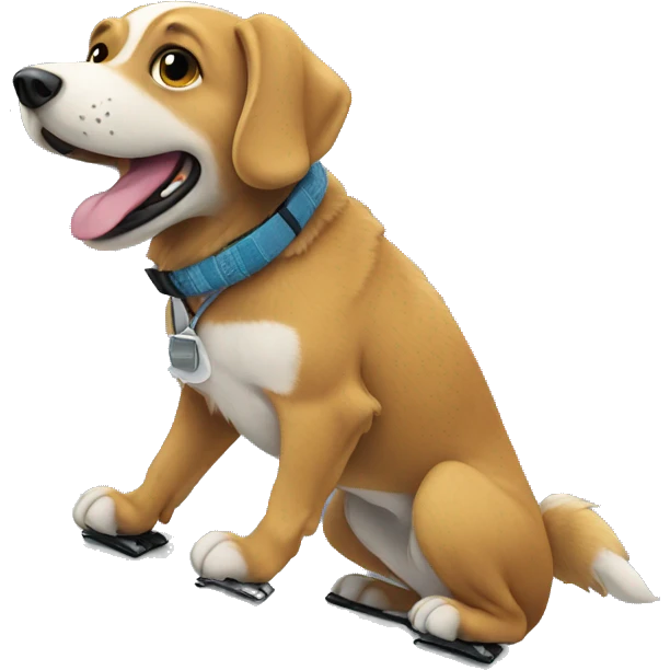 Dog on a snowboarding  emoji