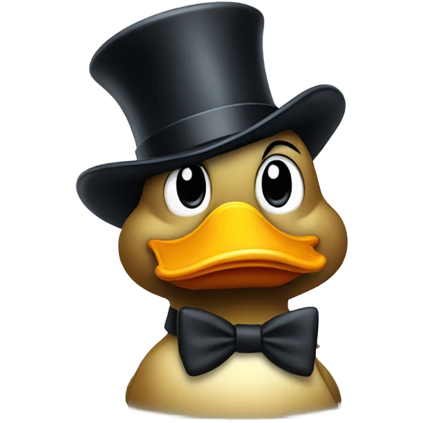 Duck with tophat emoji