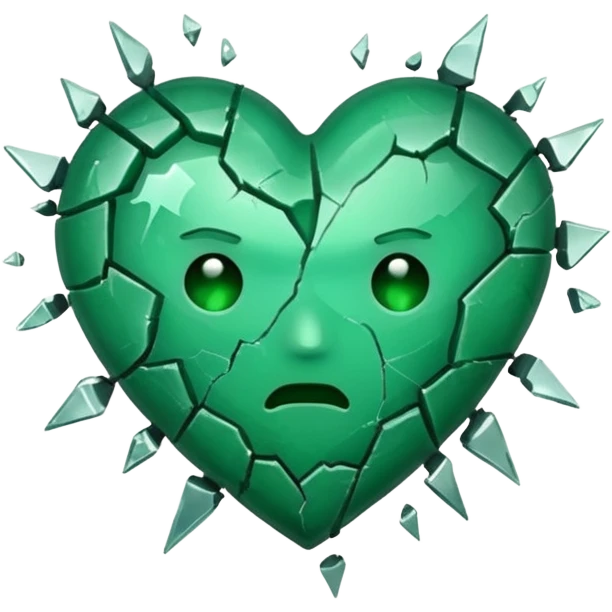 violent green broken heart emoji