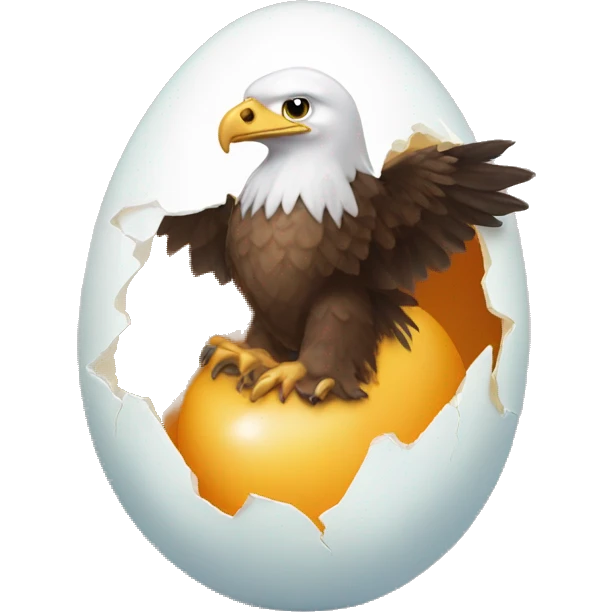Baby eagle hatching from an egg emoji