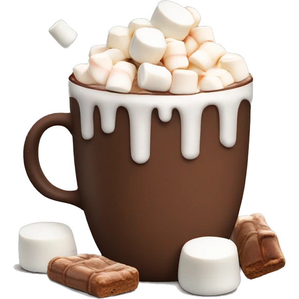 Hot chocolate with marshmallows Christmas themed  emoji
