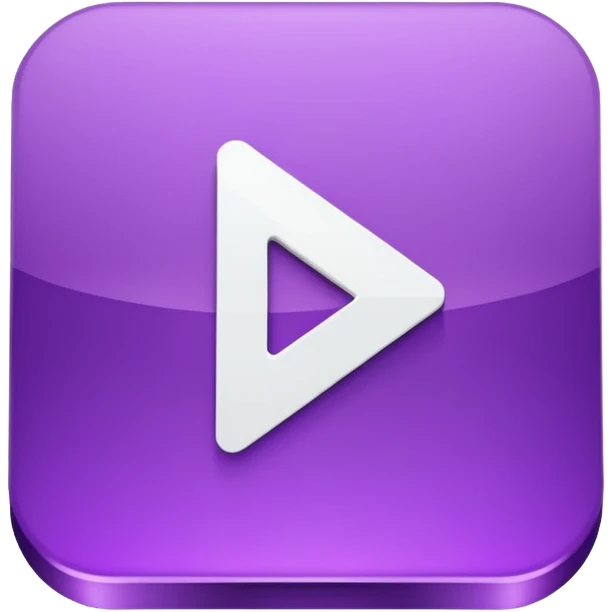 A Solid purple and white play button emoji