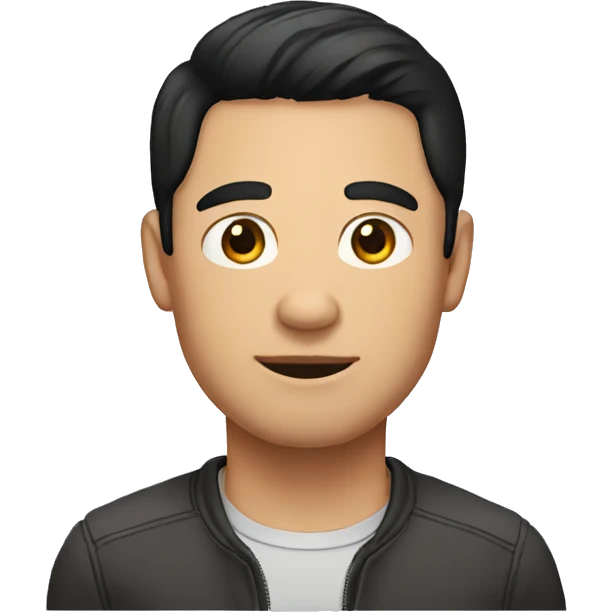 man with round face a short black hair emoji