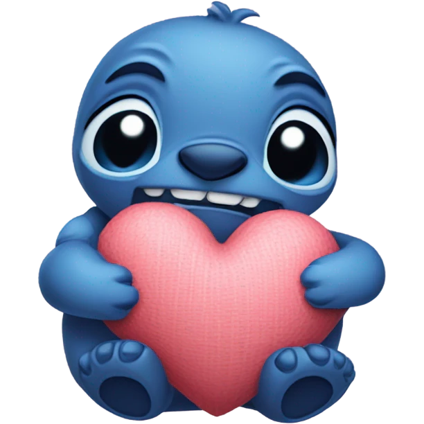 mini Stitch huging a heart emoji