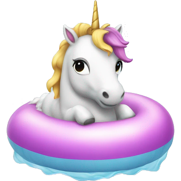 unicorn on a floaty emoji