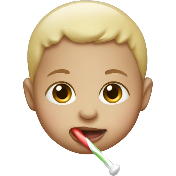 A baby with a sucker emoji