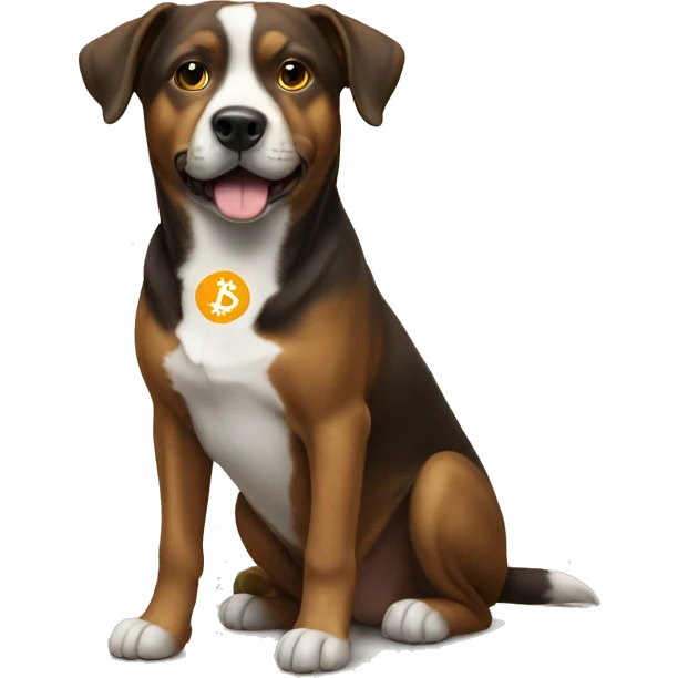 Dog with bitcoin emoji