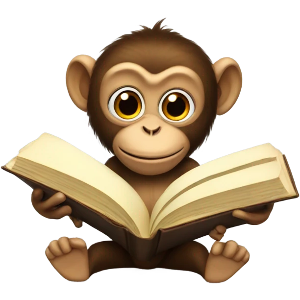 Monkey reading a big book emoji