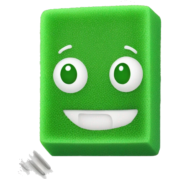 green flat square dish sponge emoji