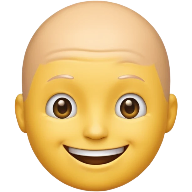 Bald emoji but with one strand of hair poking out the top  emoji
