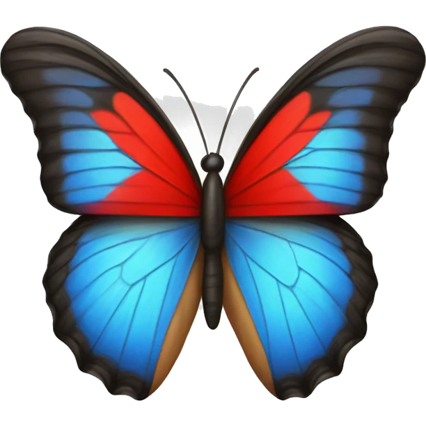 Blue and red butterfly emoji