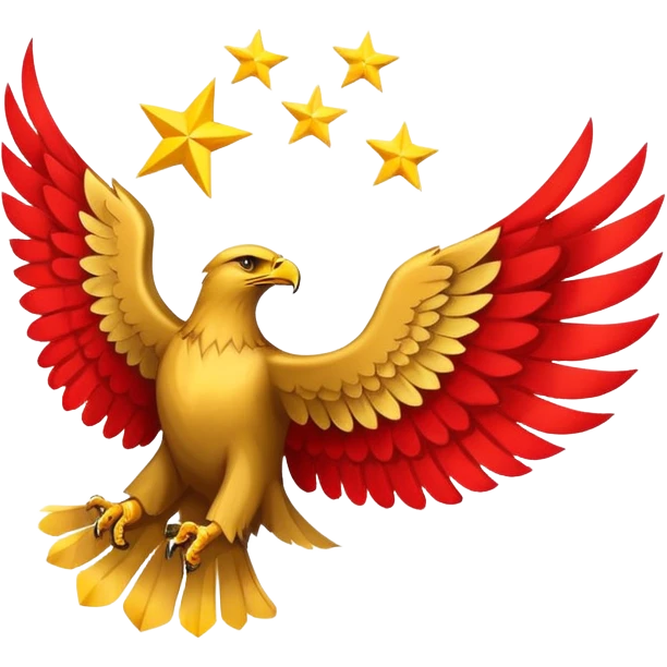 A flag with an red-yelow-red tricolor and a eagle with 13 stars emoji