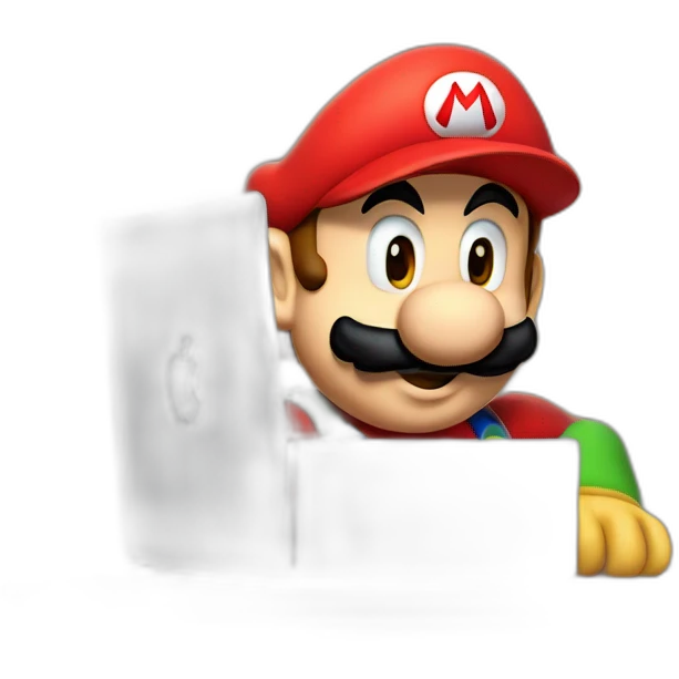 Mario bros with MacBook emoji