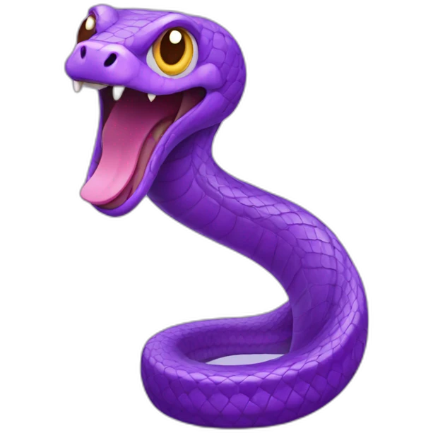 Purple funny snake emoji