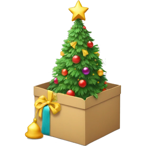 New year tree in a hat box emoji