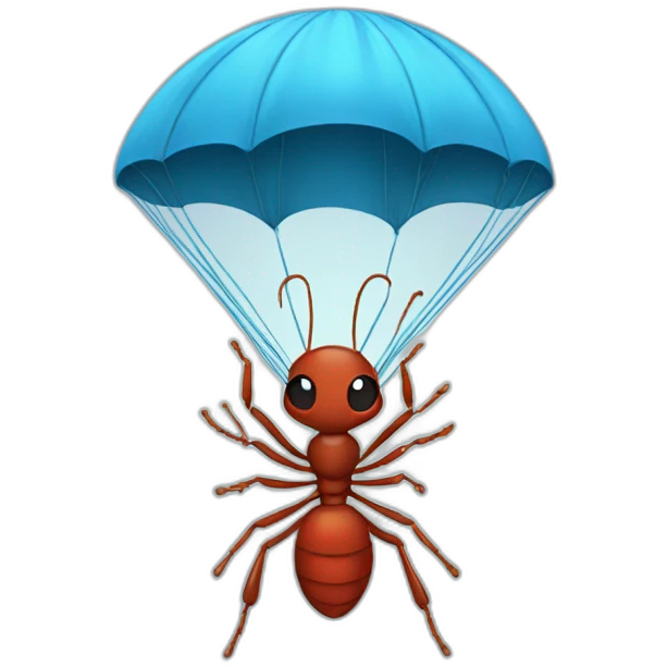 Parachuting ant emoji