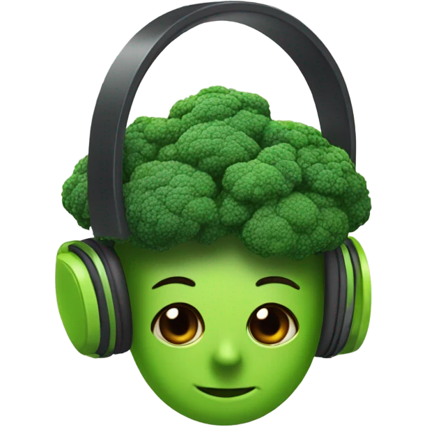 broccoli with headphones  emoji